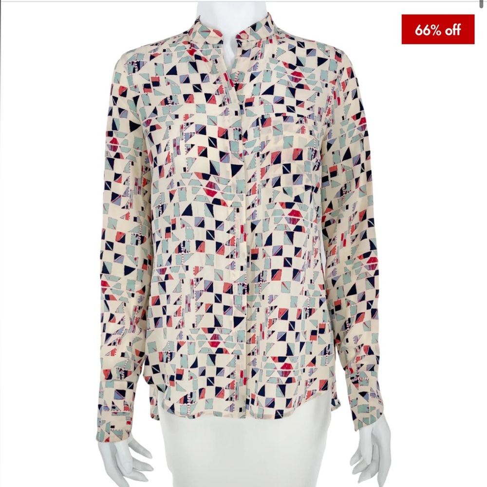 BCBG MAXAZRIA geometric SILK top